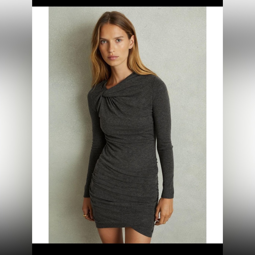 Reiss Charcoal Long Sleeve Dress